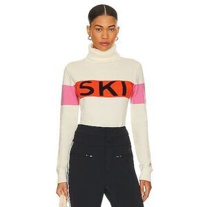 Perfect Moment Ski Sweater II in Snow White & Red Orange Rainbow XL